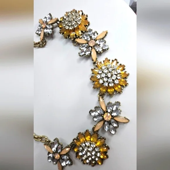 πNew Boho Chic Vintage Glam Floral Crystal Necklaceπ - Picture 8 of 8